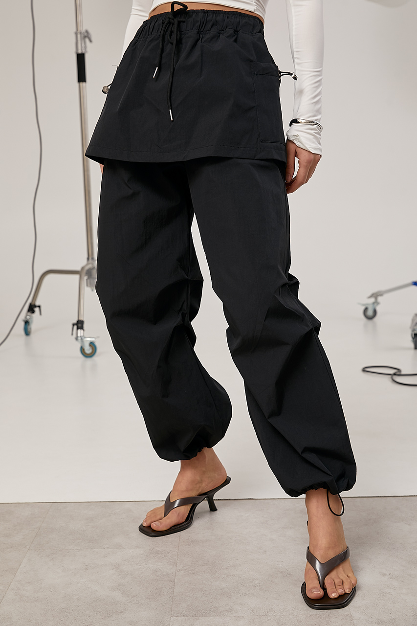 Жіночі штани з плащівки зі спідницею  LX-10731609