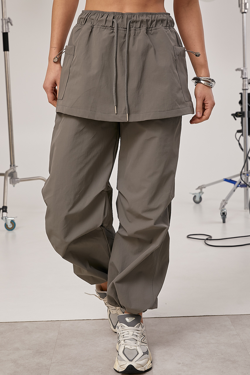 Жіночі штани з плащівки зі спідницею LX-10731610 Жіночі штани з плащівки зі спідницею LX-10731610