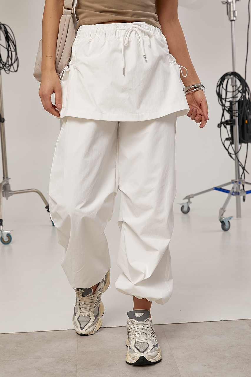 Жіночі штани з плащівки зі спідницею  LX-10731647