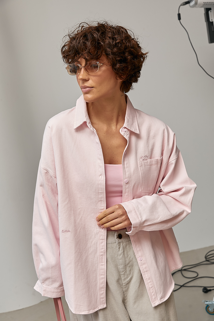 Котонова сорочка на ґудзиках з подовженою спинкою  LX-10733007