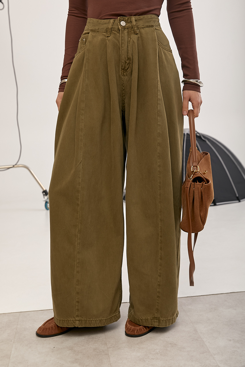 Широкі однотонні джинси Palazzo  LX-10733728