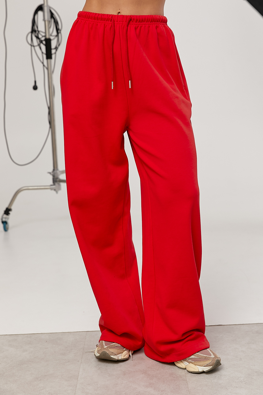 Однотонні спортивні штани-палаццо  LX-10734721