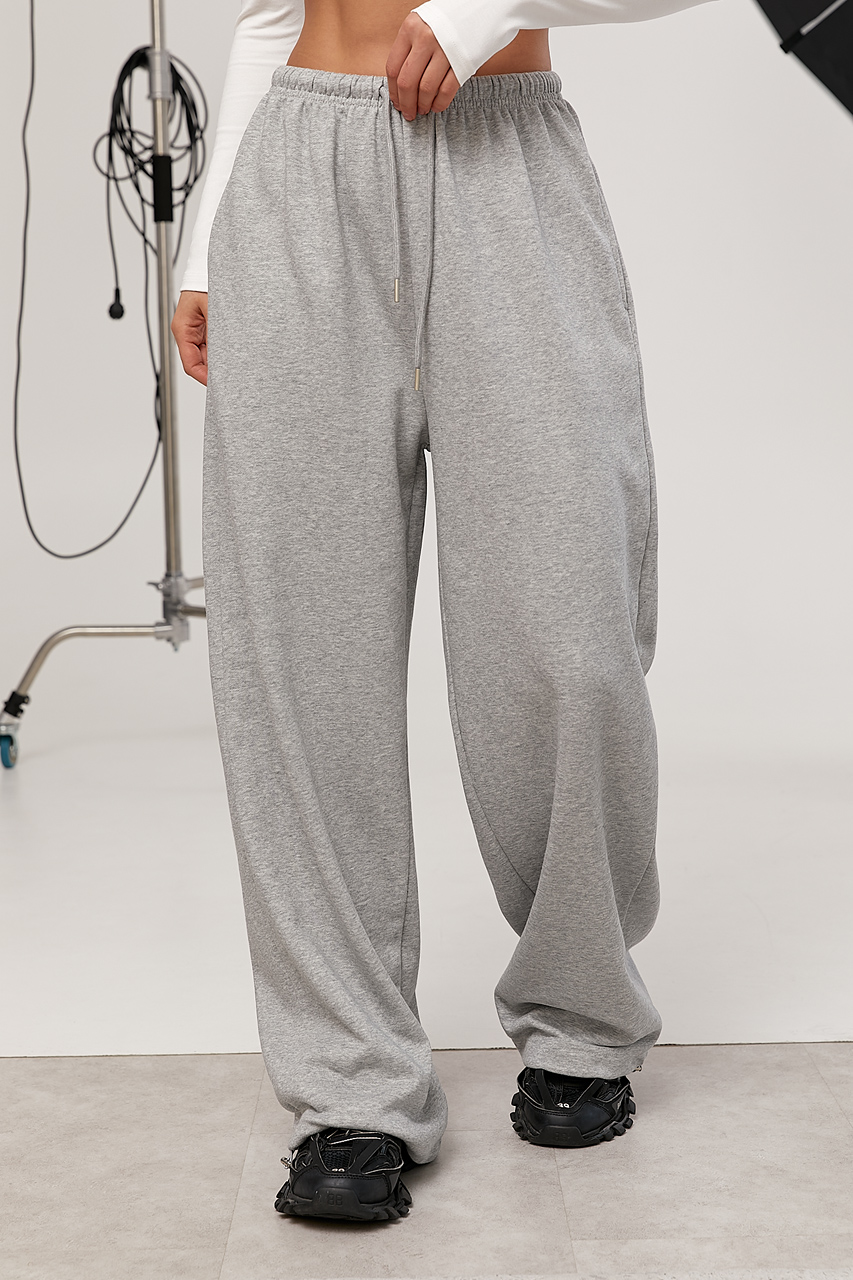 Однотонні спортивні штани-палаццо  LX-10734710