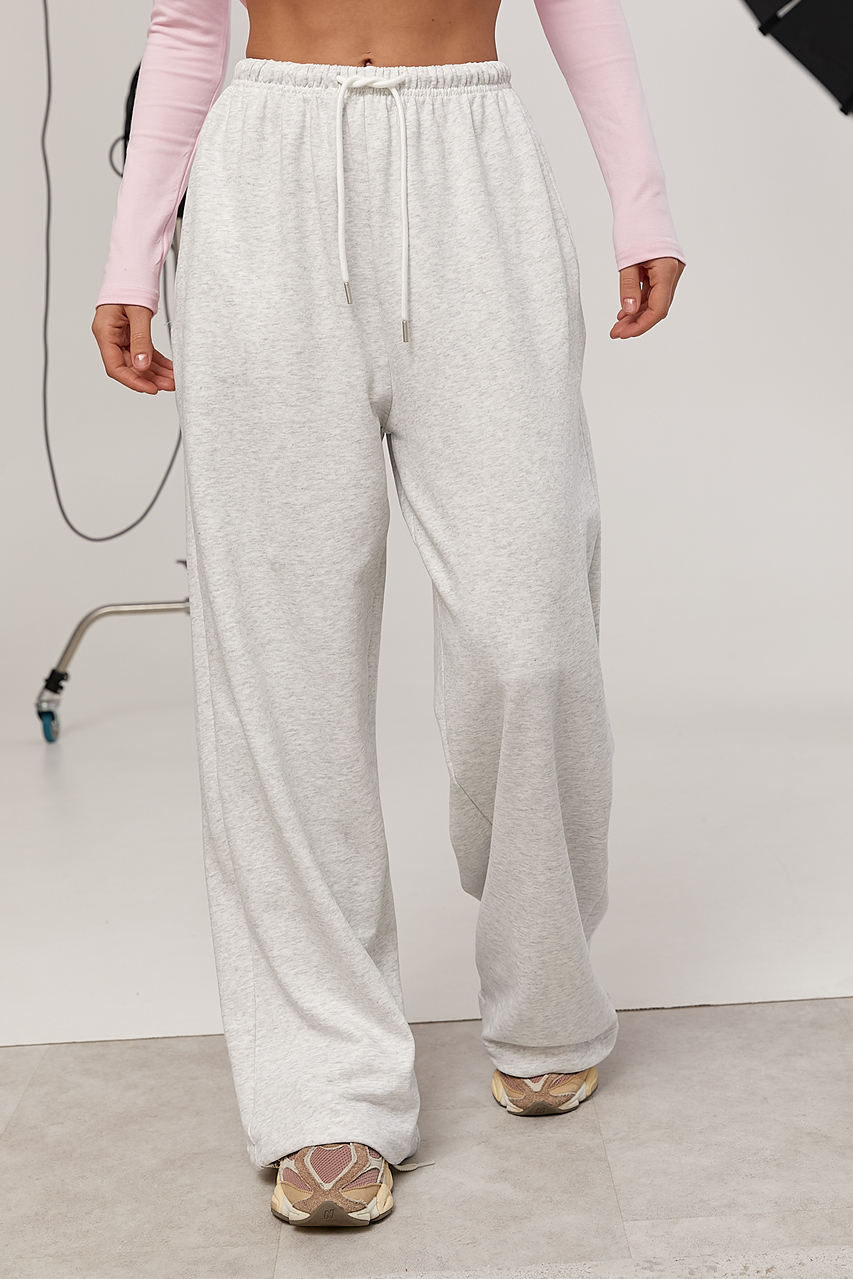 Однотонні спортивні штани-палаццо  LX-10734711