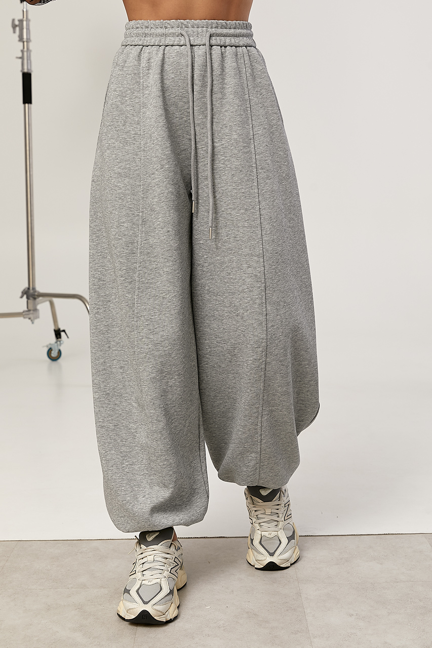 Спортивні штани багі з декоративними швами  LX-10735410