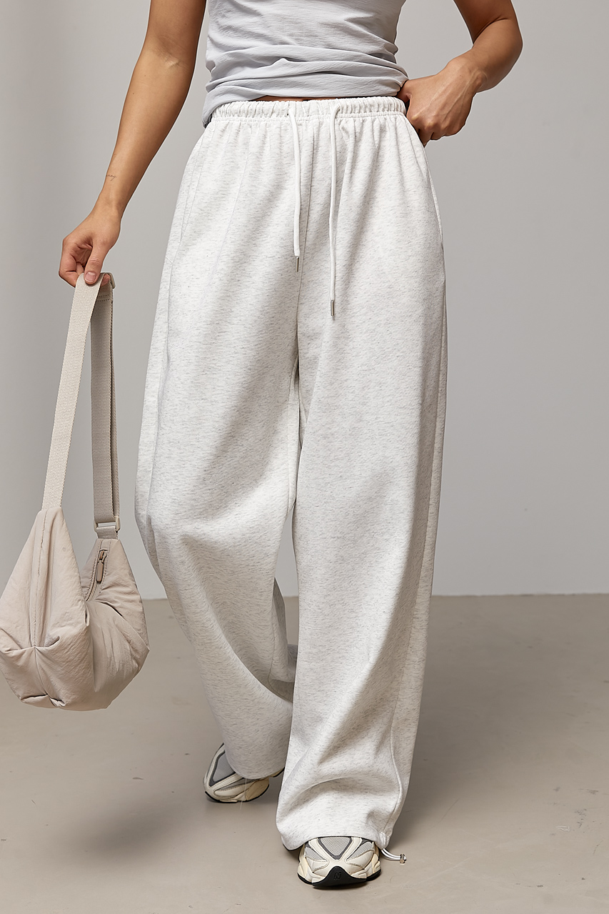 Однотонні спортивні штани палаццо  LX-10737511