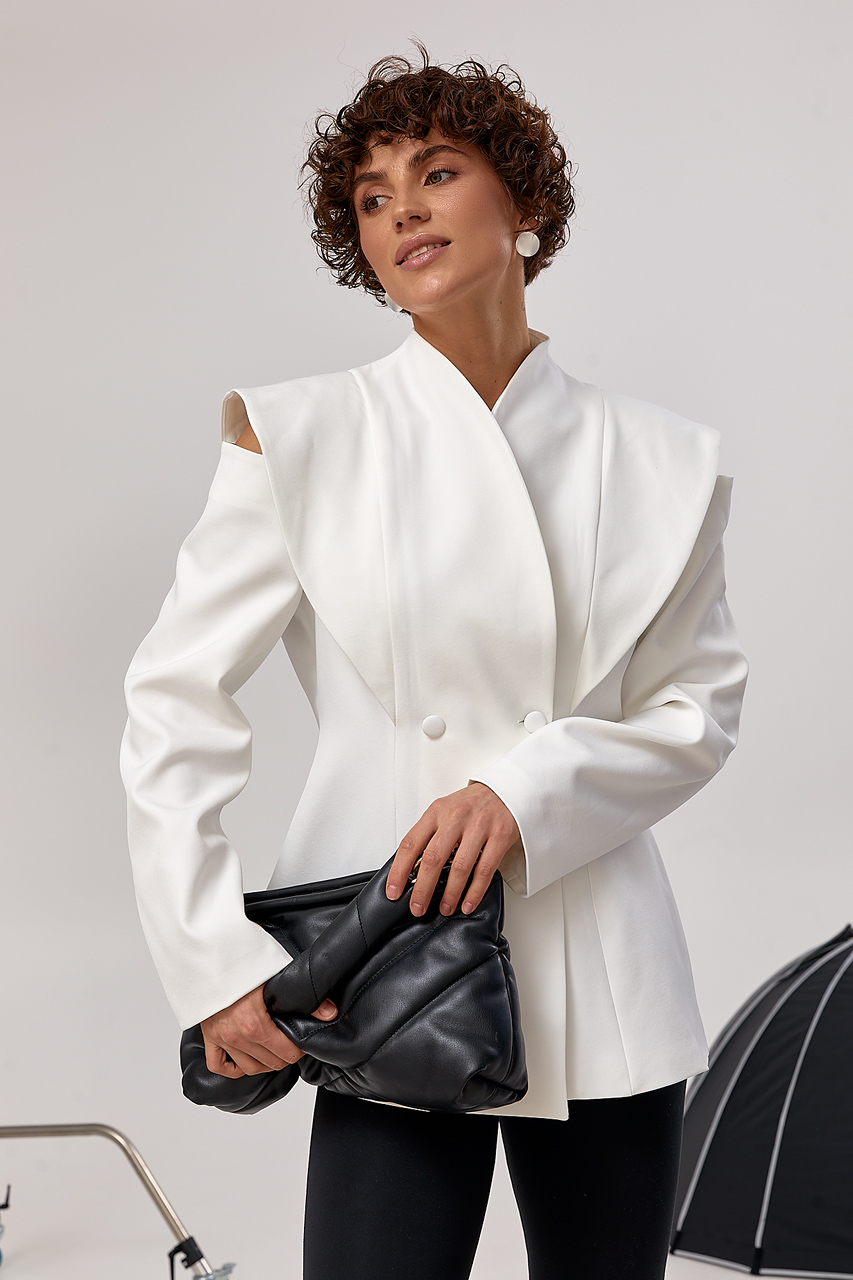 Елегантний піджак з вирізами на плечах  LX-10738147