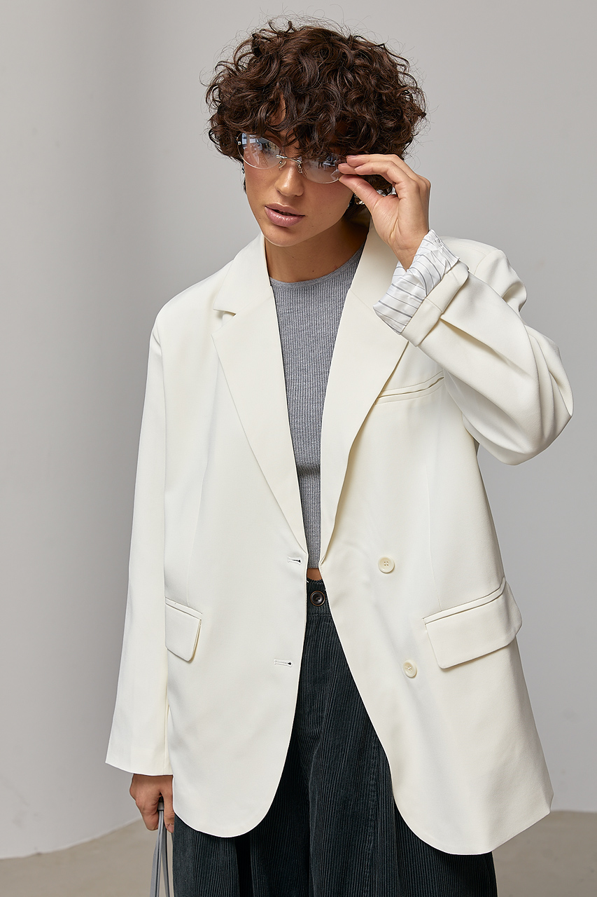 Прямий класичний жакет зі смугастою підкладкою  LX-10738847