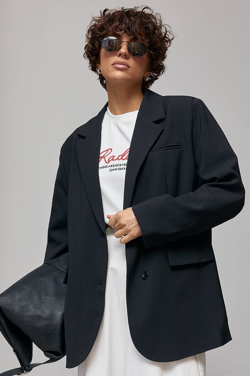 Прямий класичний жакет зі смугастою підкладкою  LX-10738809