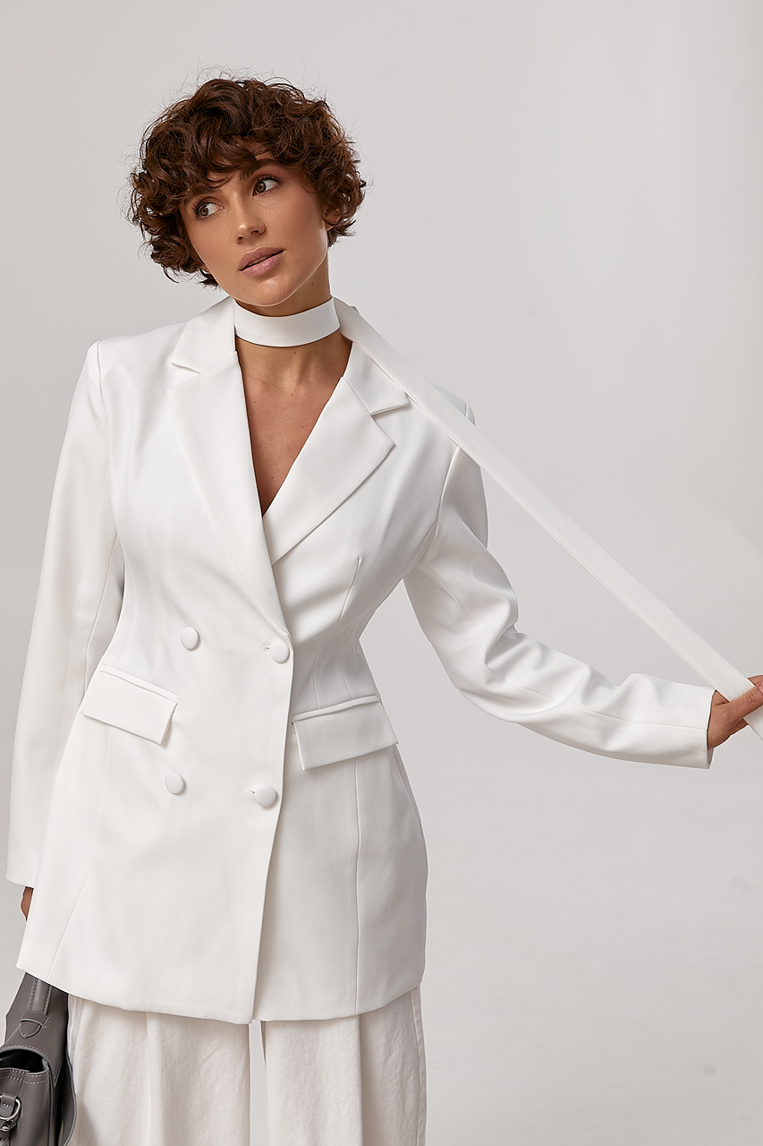 Подовжений класичний приталений жакет  LX-10740101