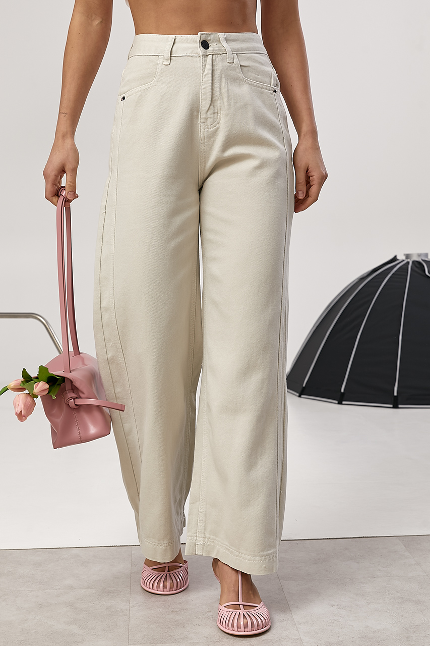 Укорочені джинси Palazzo з акцентними кишенями  LX-10741726