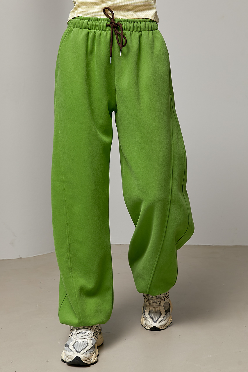 Однотонні спортивні штани із затяжками  LX-10743225