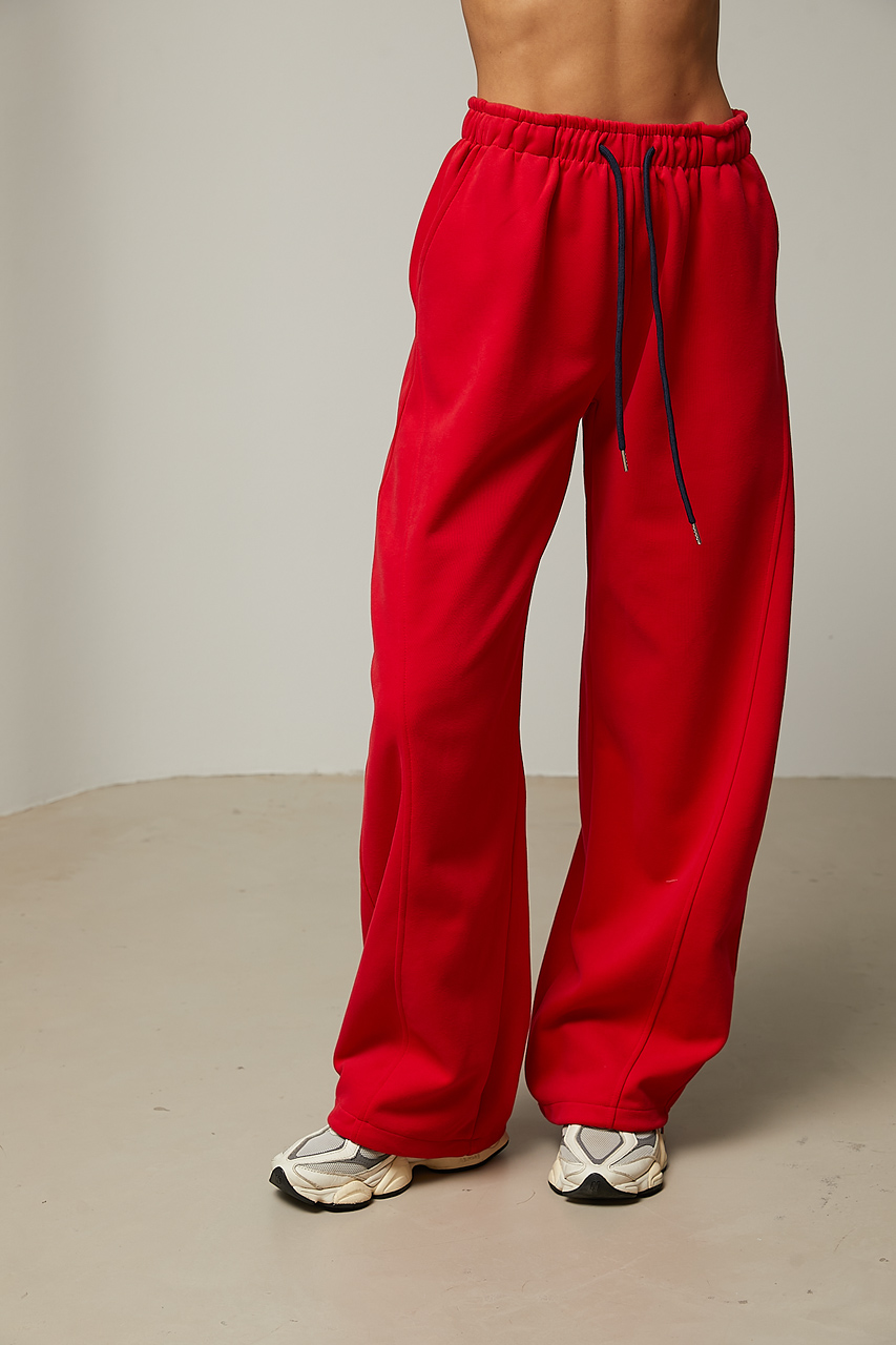 Однотонні спортивні штани із затяжками  LX-10743221