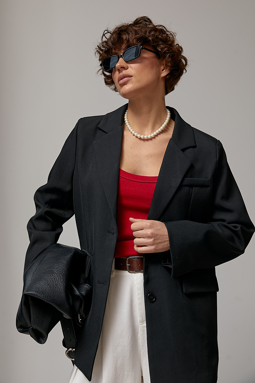 Класичний жакет із розрізом на спині  LX-10743509