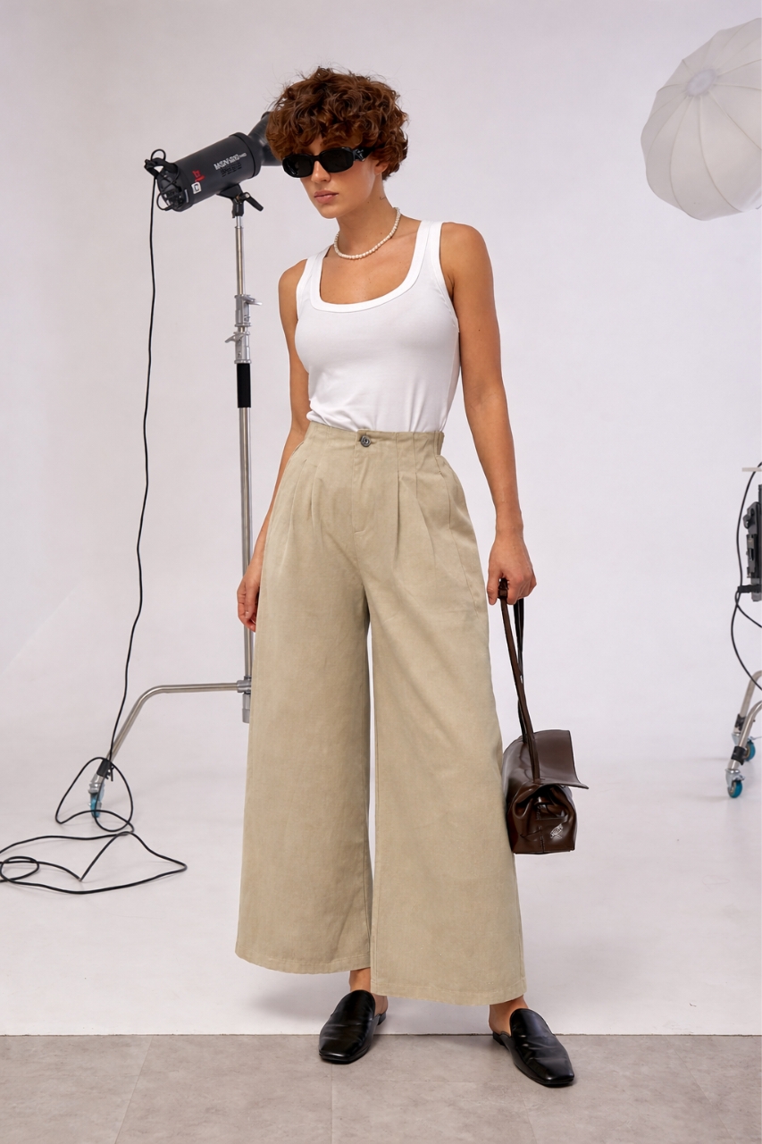 Легкі котонові вкорочені штани  LX-10743626