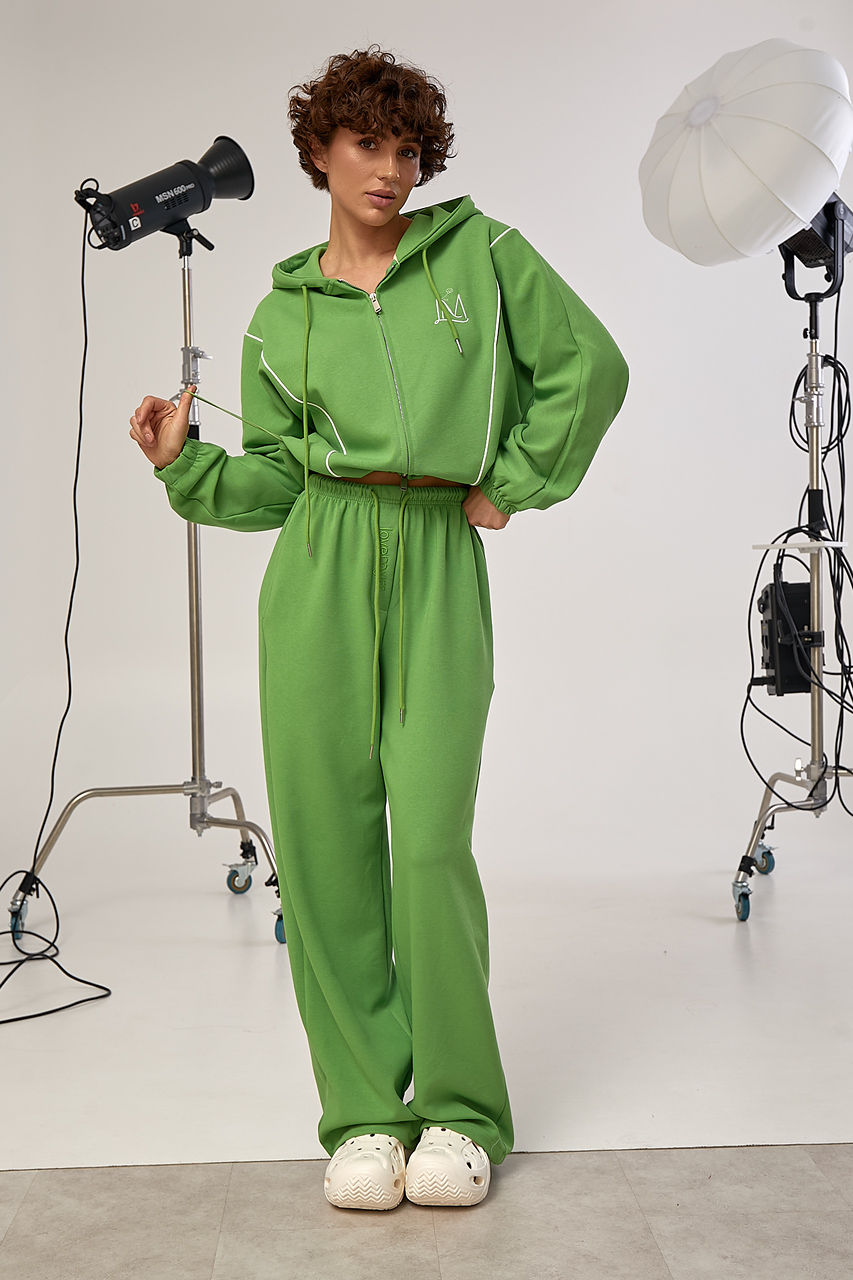 Спортивний костюм на затяжках із контрастними вставками  LX-10744125