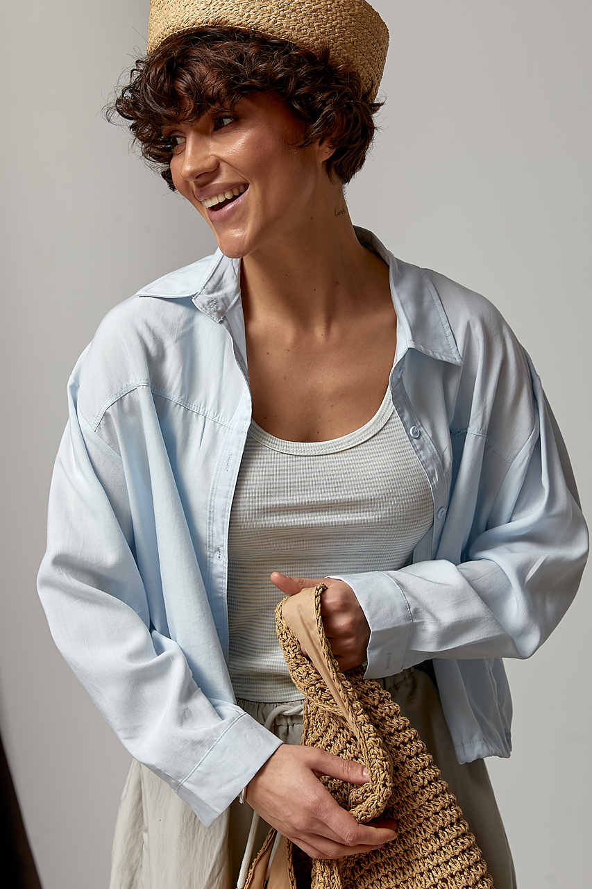 Коротка сорочка на затяжках у комлекті з майкою