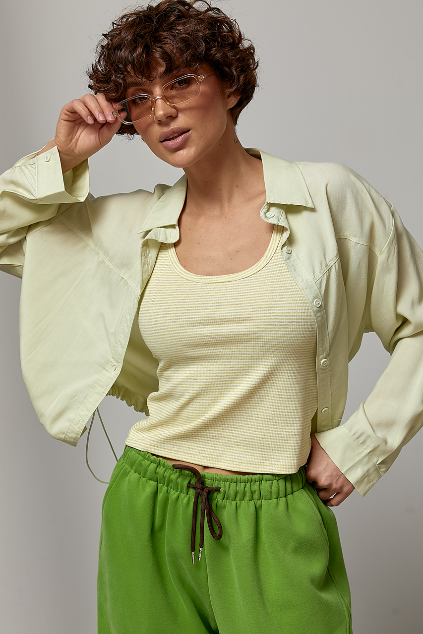 Коротка сорочка на затяжках у комлекті з майкою