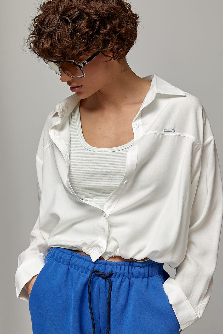 Коротка сорочка на затяжках у комлекті з майкою