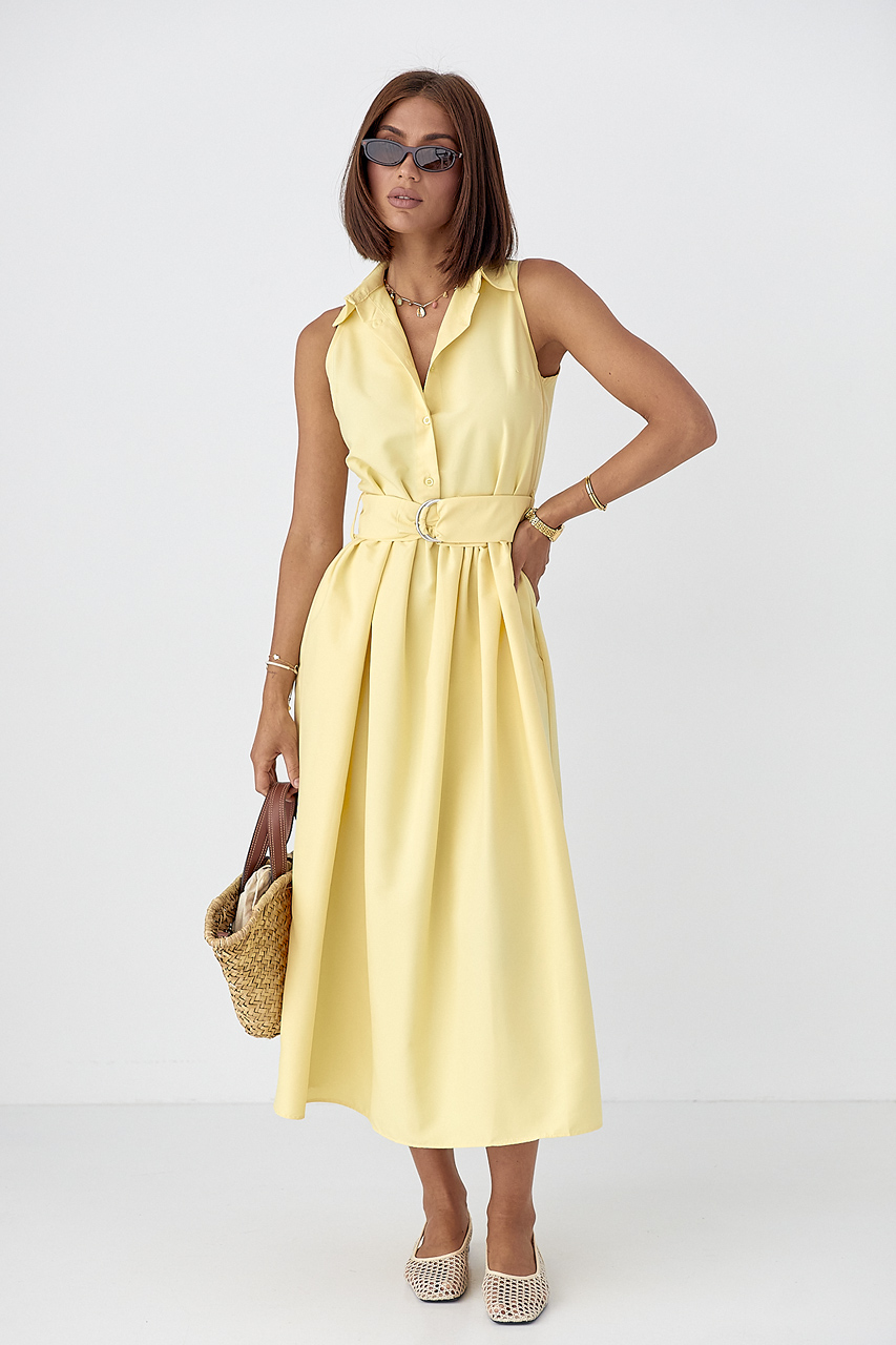 Бавовняна сукня з комірцем