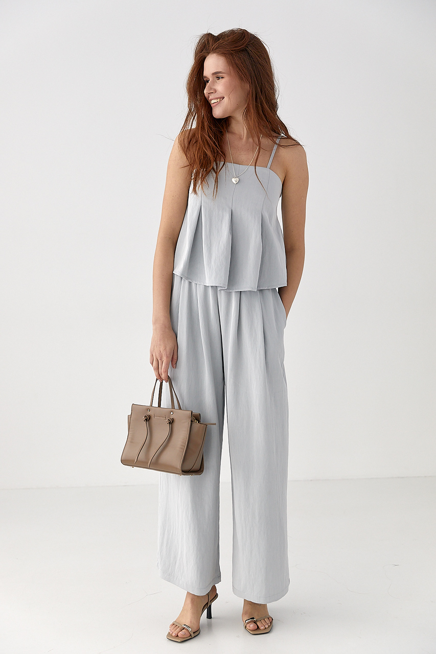 Літній костюм зі штанами та топом на бретелях  Ls-1277