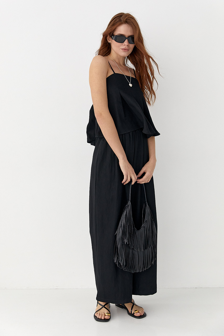 Літній костюм зі штанами та топом на бретелях  Ls-1278