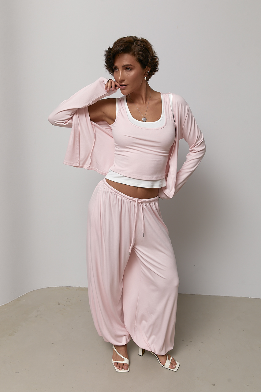 Костюм із кардигана, майки та штанів