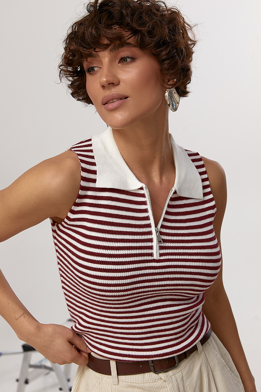 Смугаста в'язана майка  Ls-1504