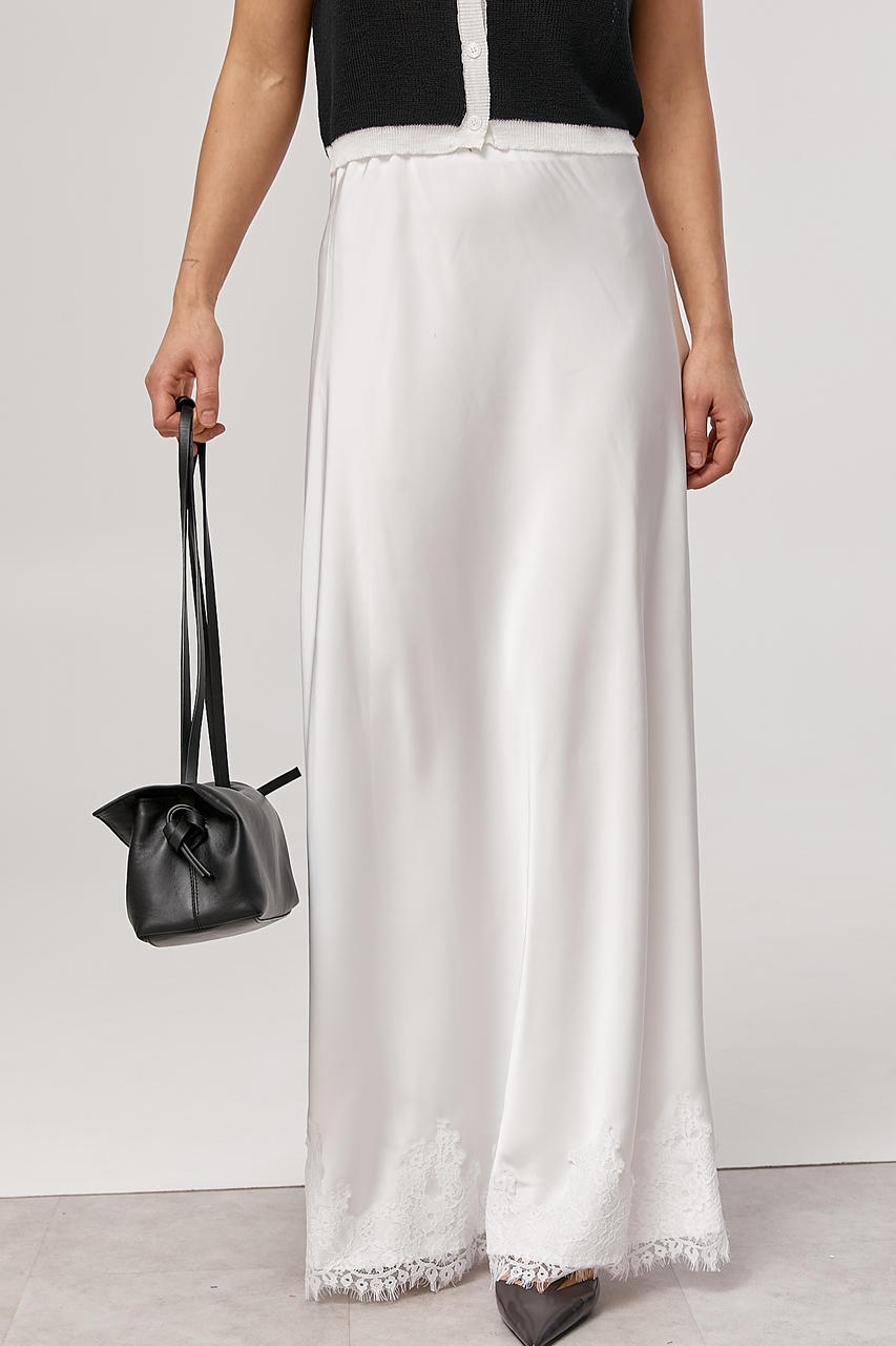 Сатинова спідниця з мереживом