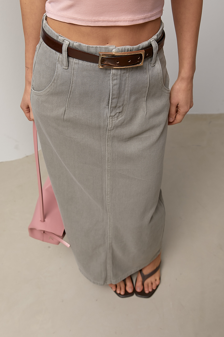 Котонова довга спідниця з розрізом