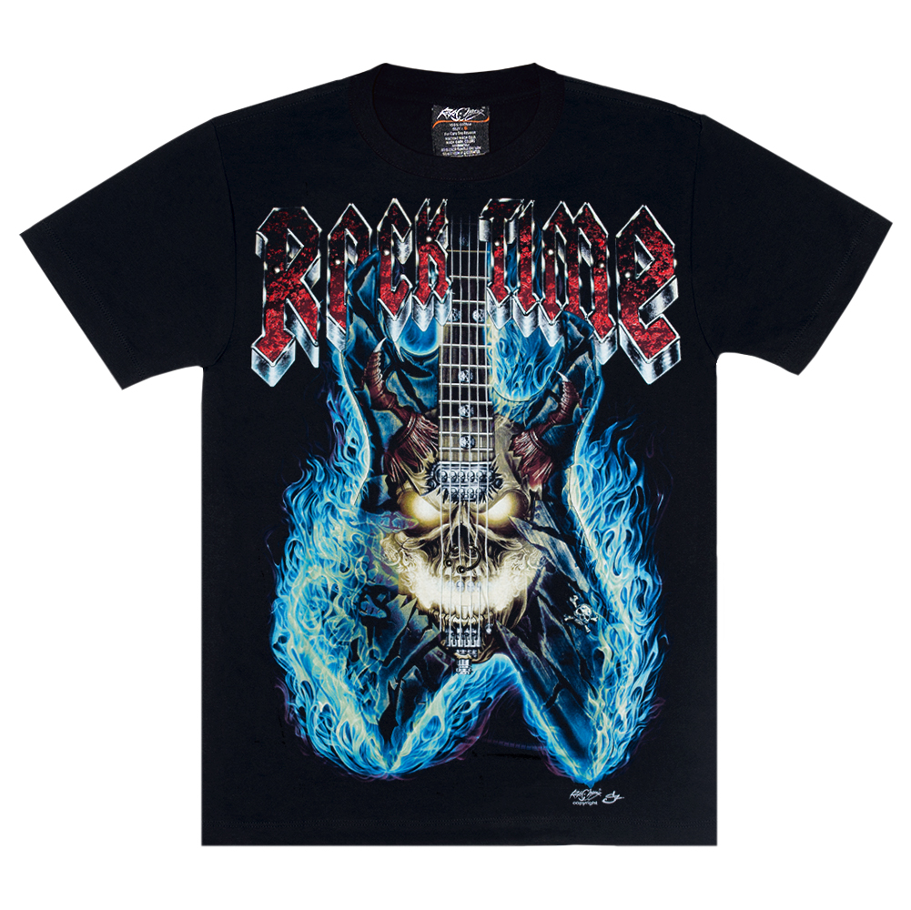 Футболка Rock Time (guitar with demon skull) (3D, світиться в темряві)  RW-22612