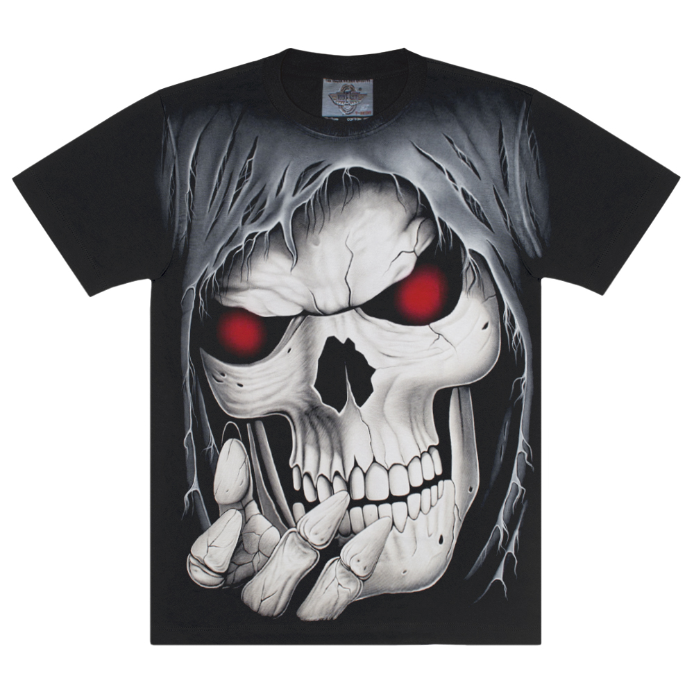 Футболка Череп у каптурі з червоними очіма (Rock Eagle, Total t-shirt)  RW-24429