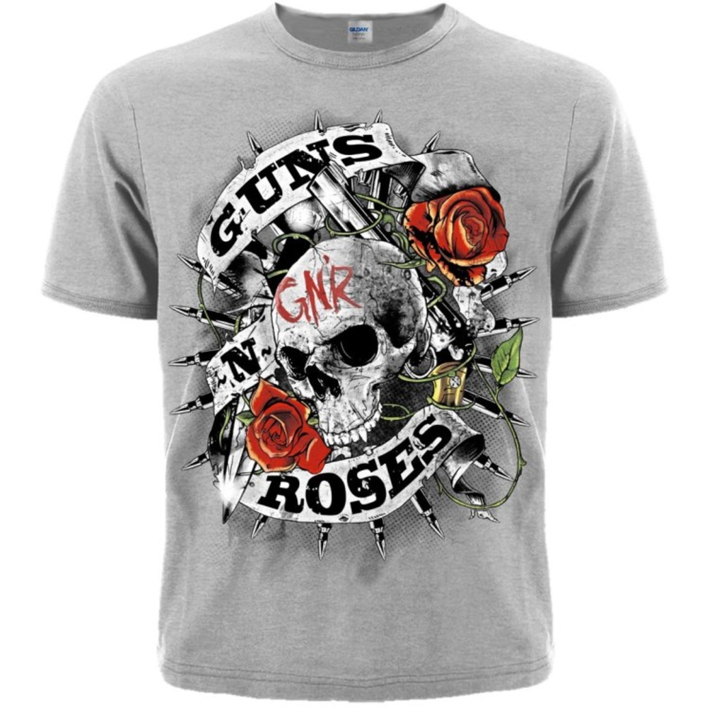 Футболка Guns'n'Roses (череп) (меланж)