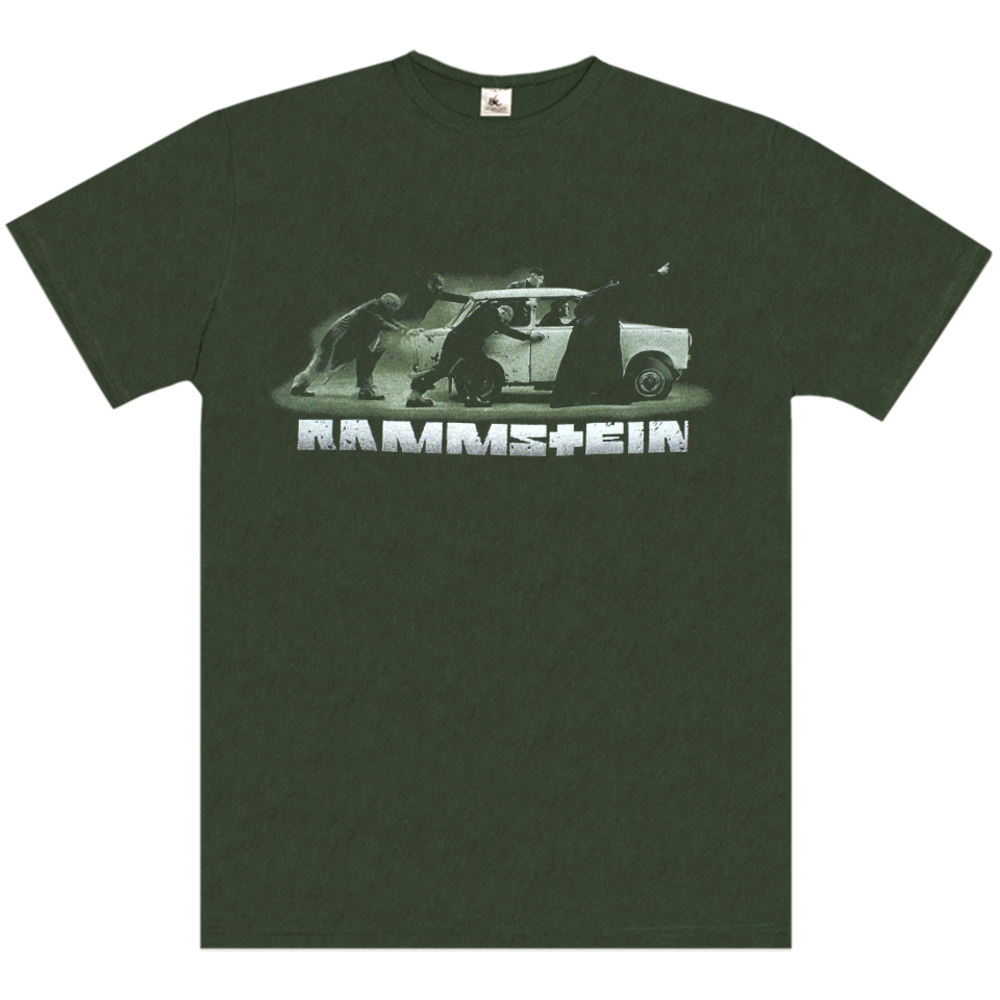 Футболка Rammstein (pushing a car) olive t-shirt B&C (EU-P)
