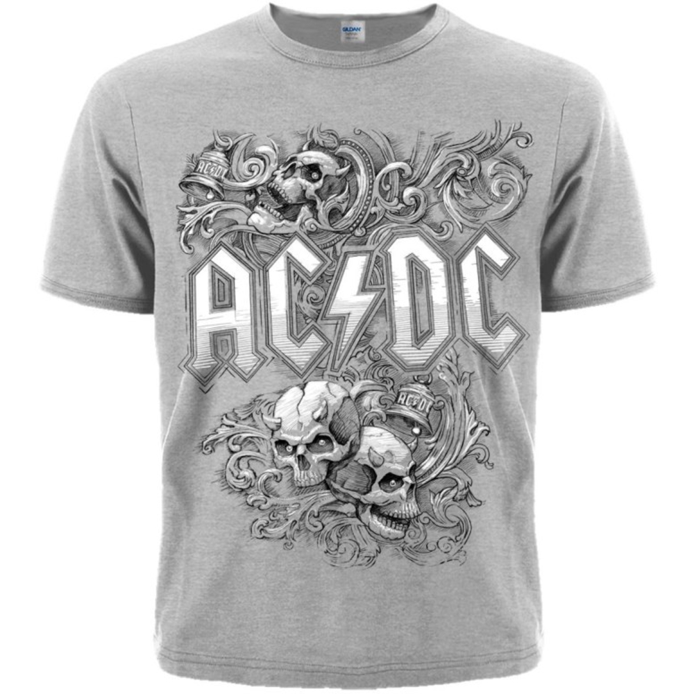 Футболка AC/DC (skulls and bells) (меланж)