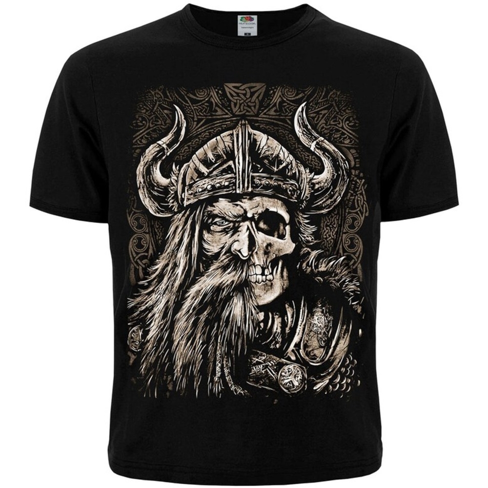 Футболка Viking (наполовину лицо, наполовину череп)