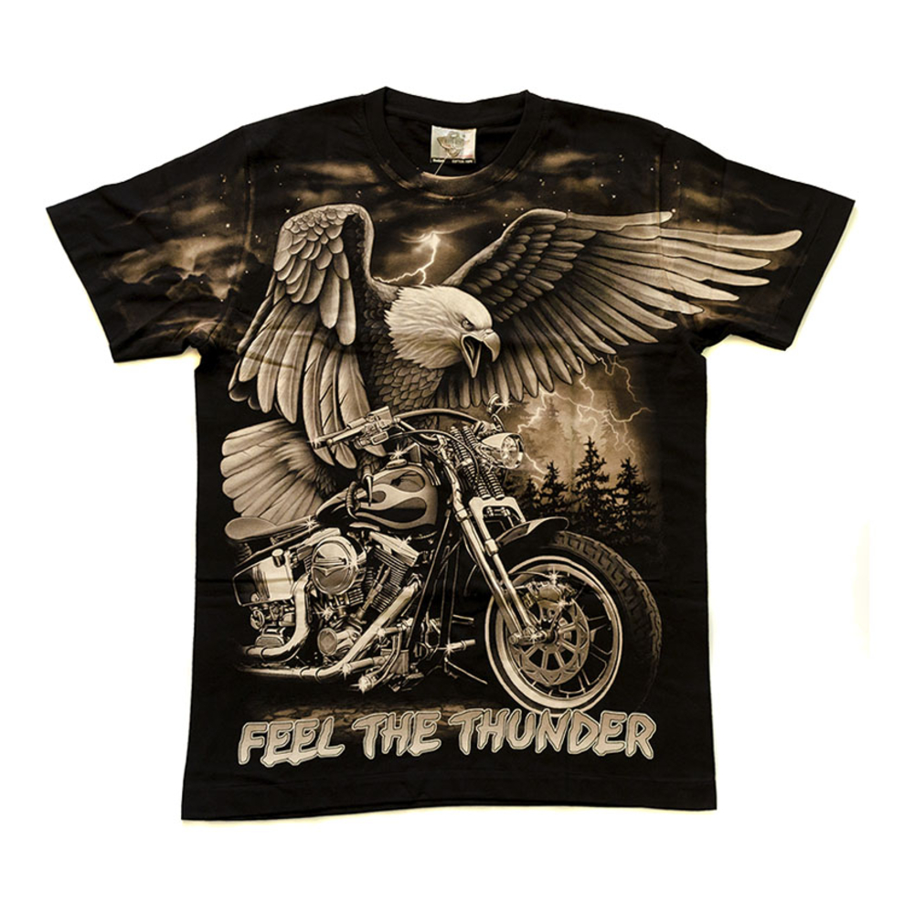Футболка Орел с мотоциклом (Feel The Thunder) светится в темноте