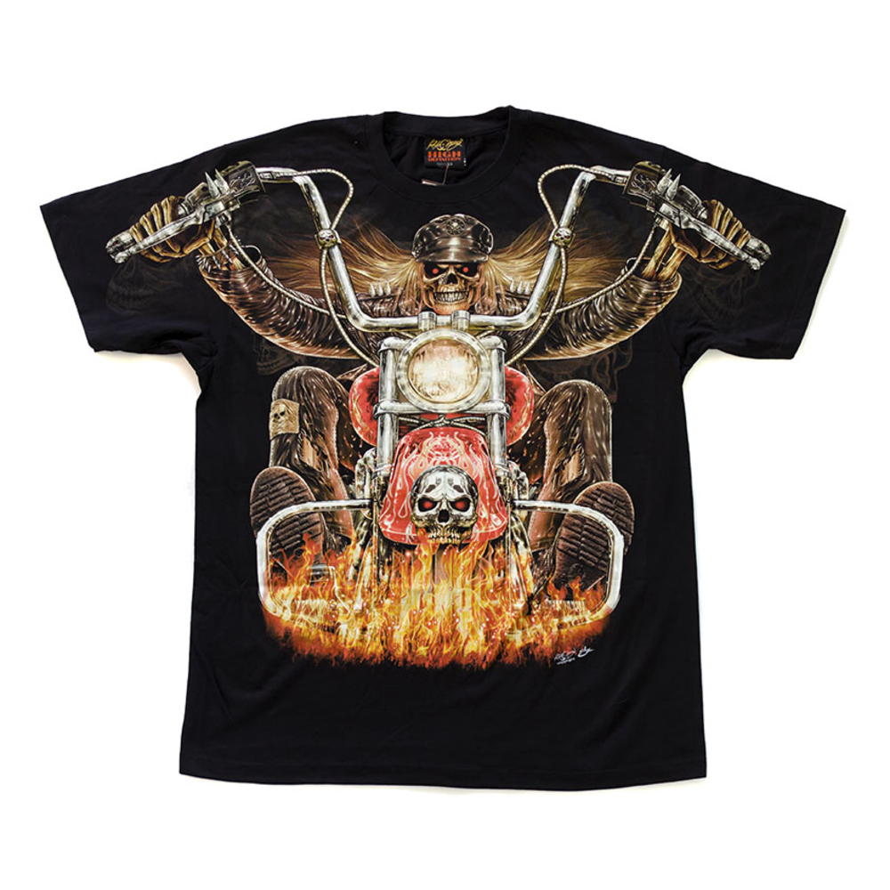 Футболка Смерть на мотоцикле (Hell Rider) светится в темноте  RW-4991