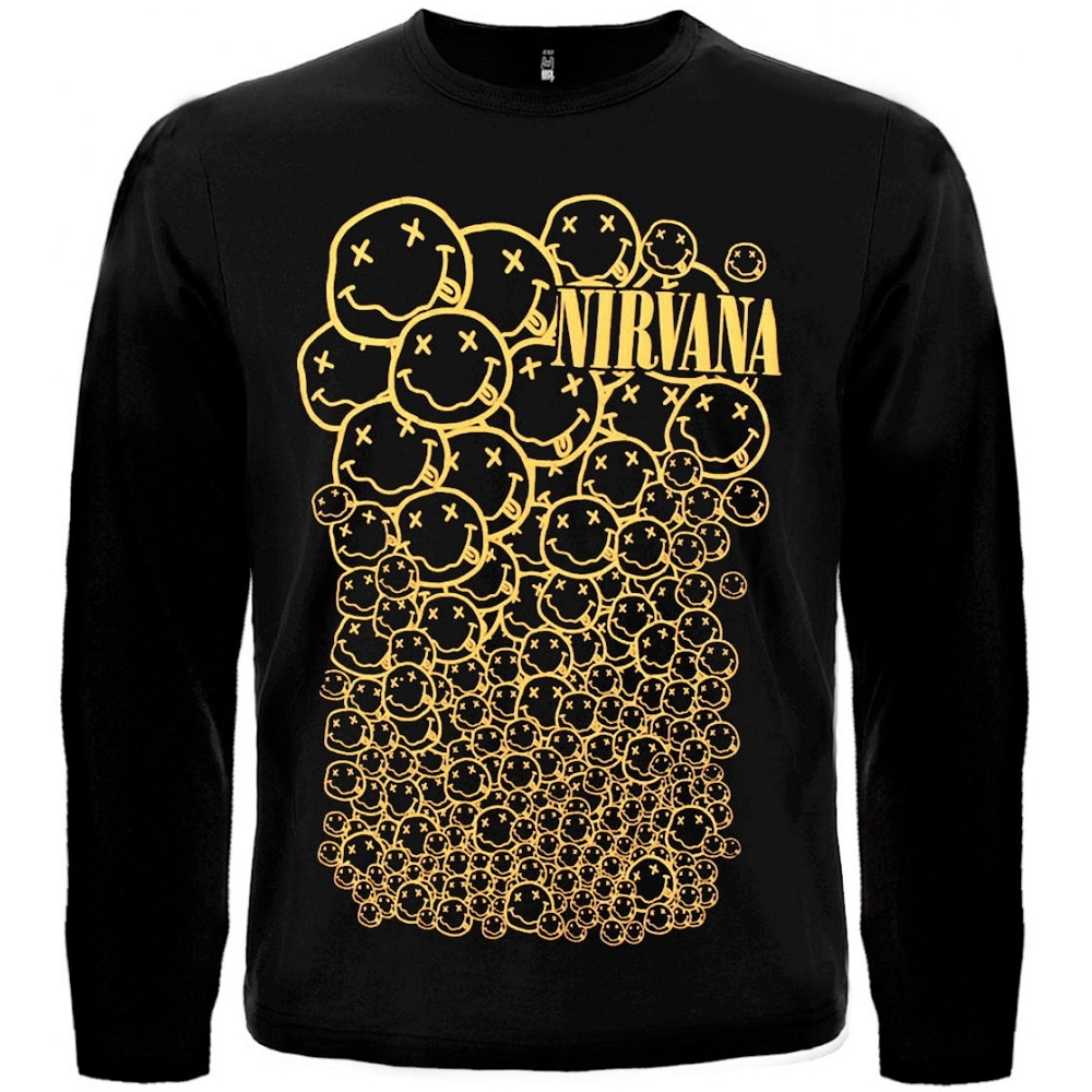 Футболка с длинным рукавом Nirvana (смайлы)  RW-8521
