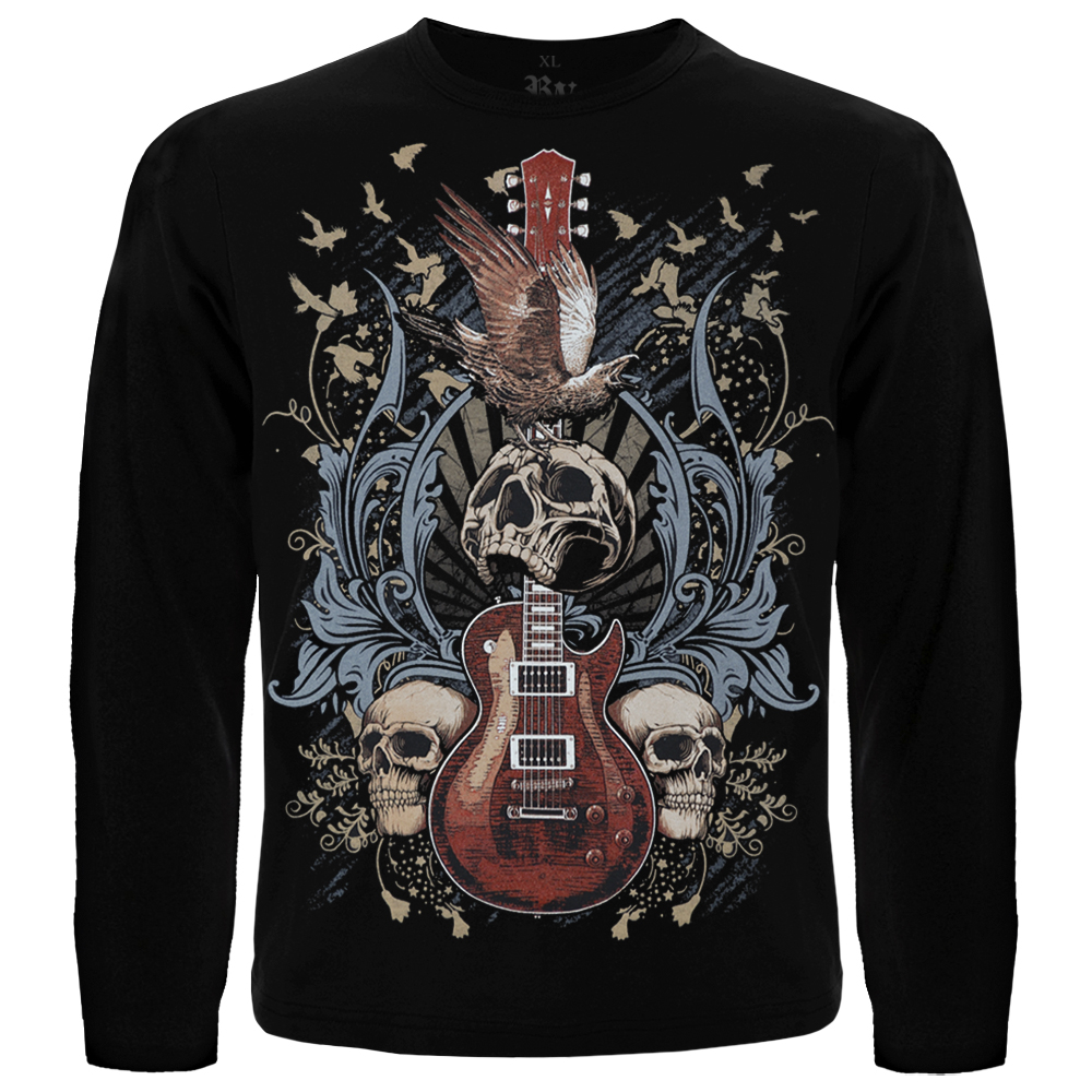 Лонгслив Guitar with Skulls and Ravens