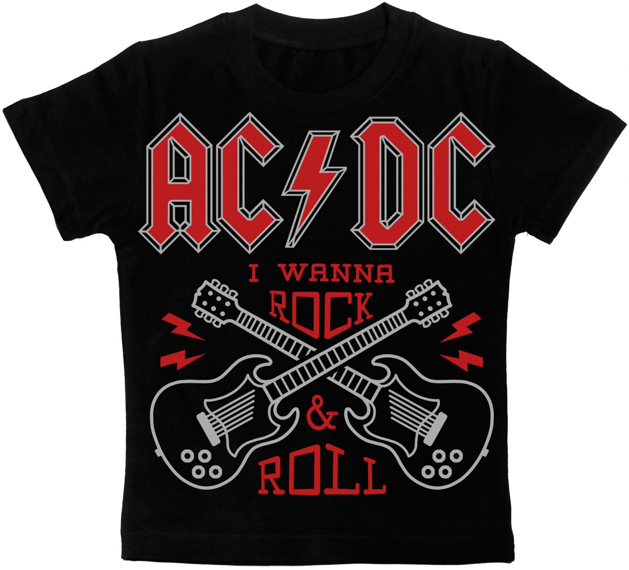 Детская футболка AC/DC (I wanna Rock&Roll) черная
