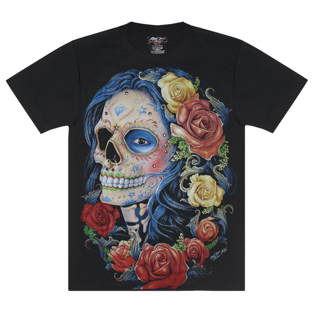 Футболка Muerte and Roses (blue hair) (3D, світиться в темряві)