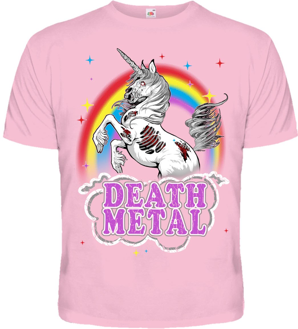 Рожева футболка Death Metal (Unicorn)