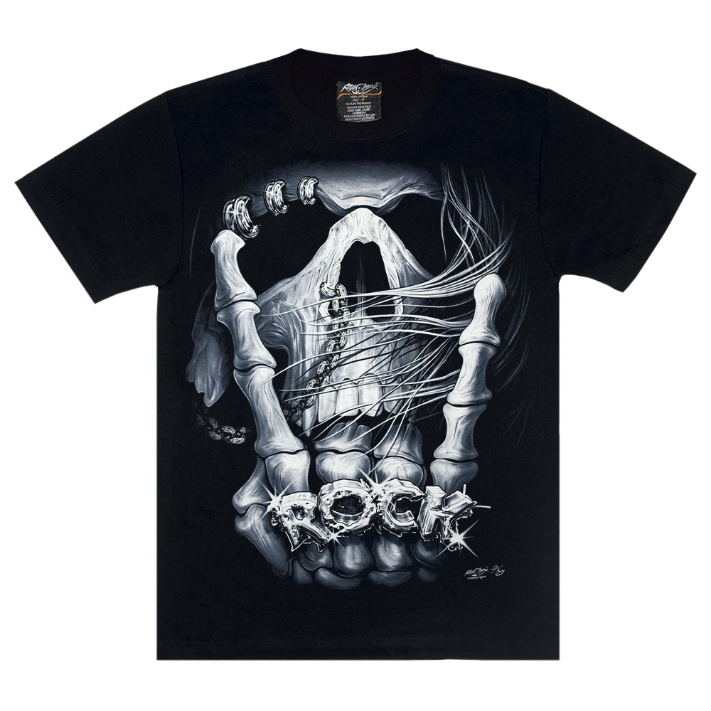 Футболка Skull and Sign of the Horns (ROCK) (світиться в темряві)