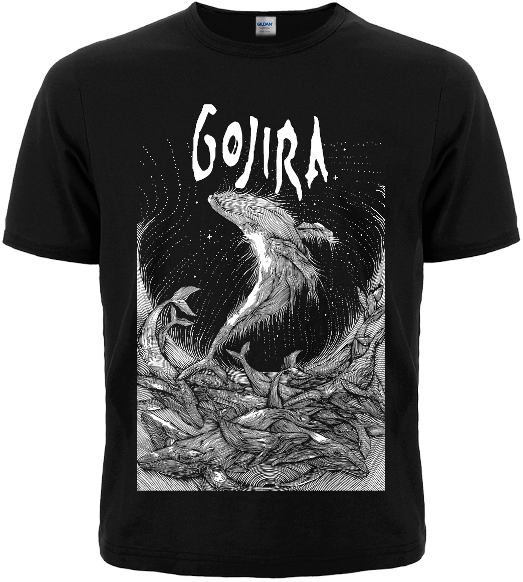 Футболка Gojira (Woodblock Whales)