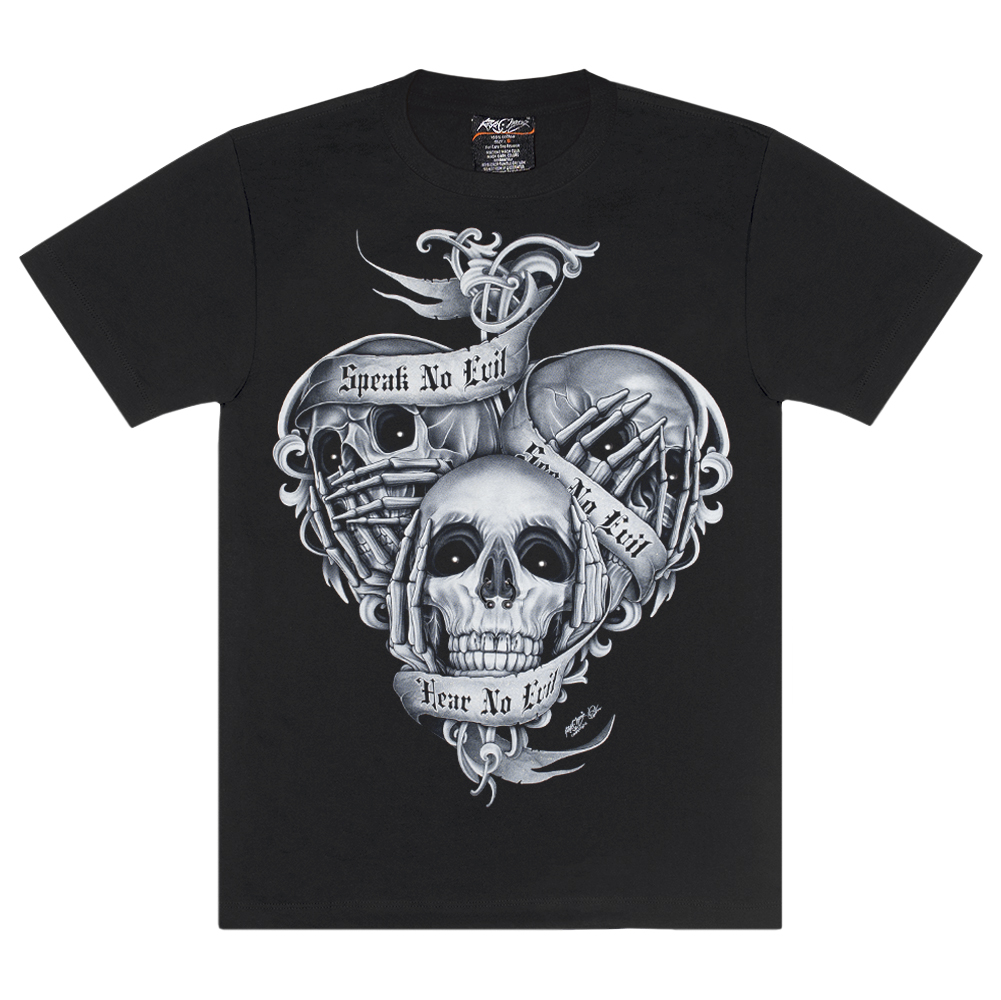 Футболка Skulls - See No Evil, Hear No Evil, Speak No Evil (3D, світиться в темряві)