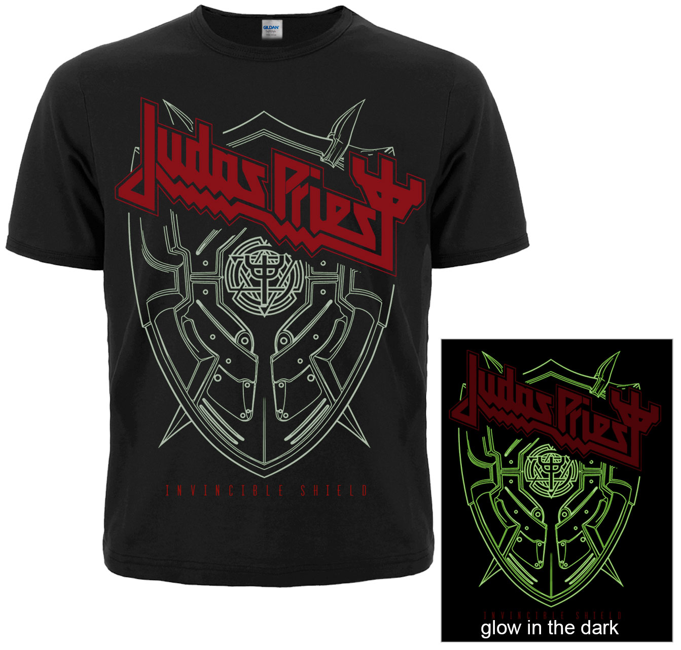 Футболка Judas Priest "Invincible Shield" (світиться в темряві)