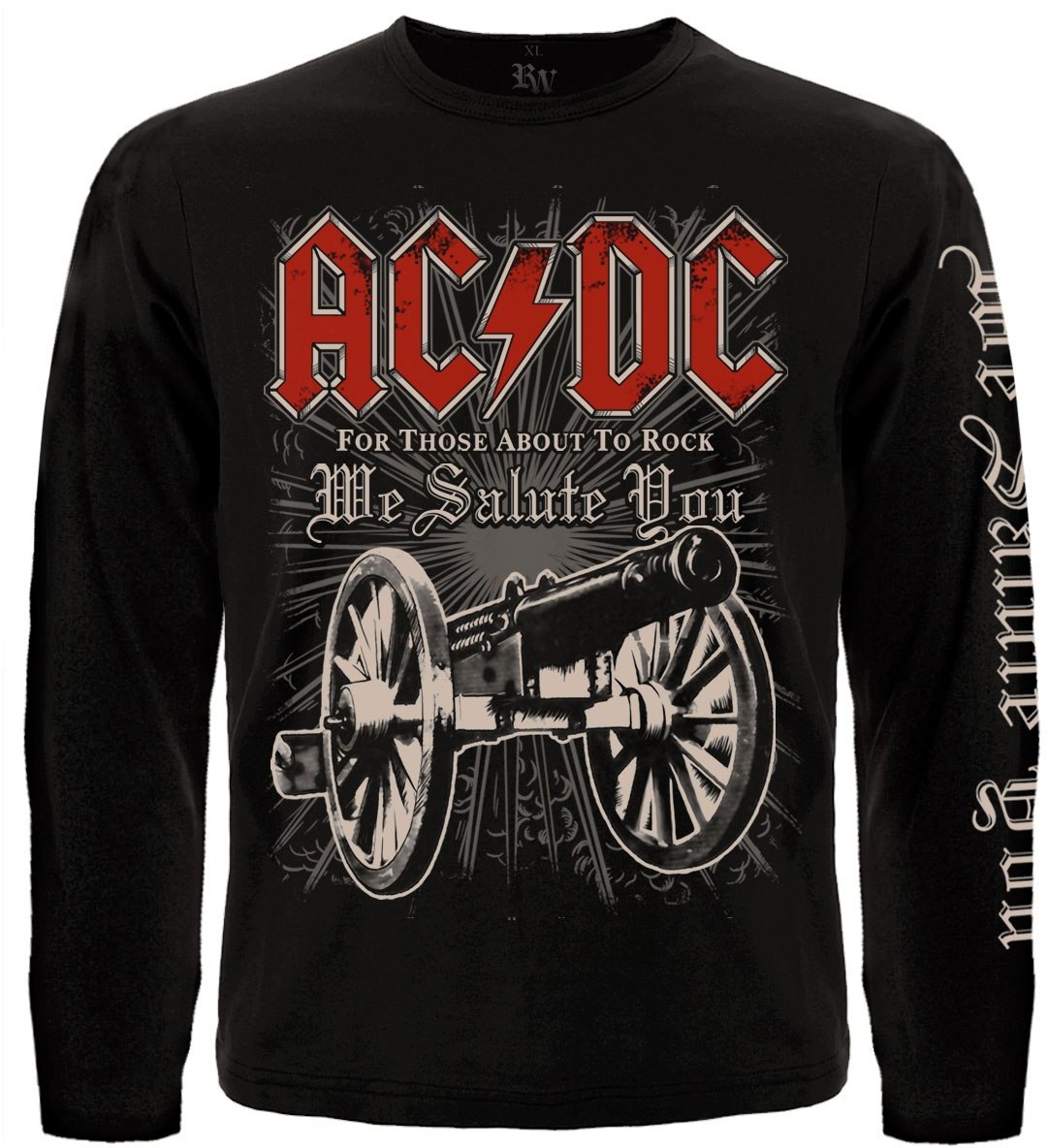 Футболка з довгим рукавом AC/DC "For Those About To Rock" (з друком на рукавах)