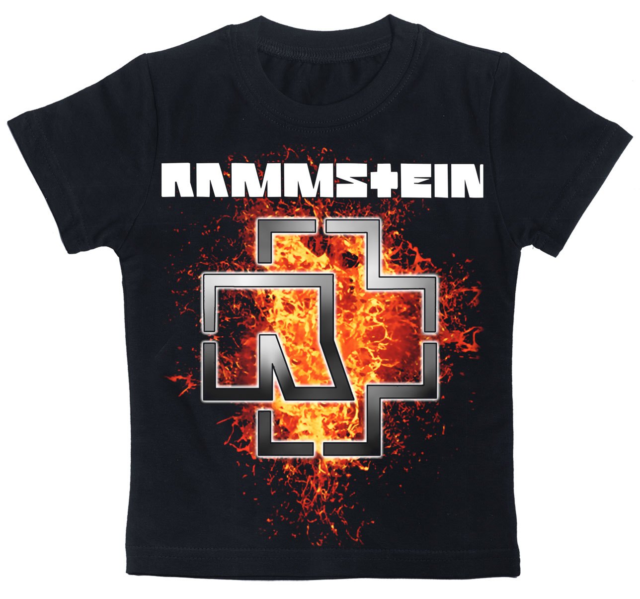 Детская футболка Rammstein (flaming logo) черная