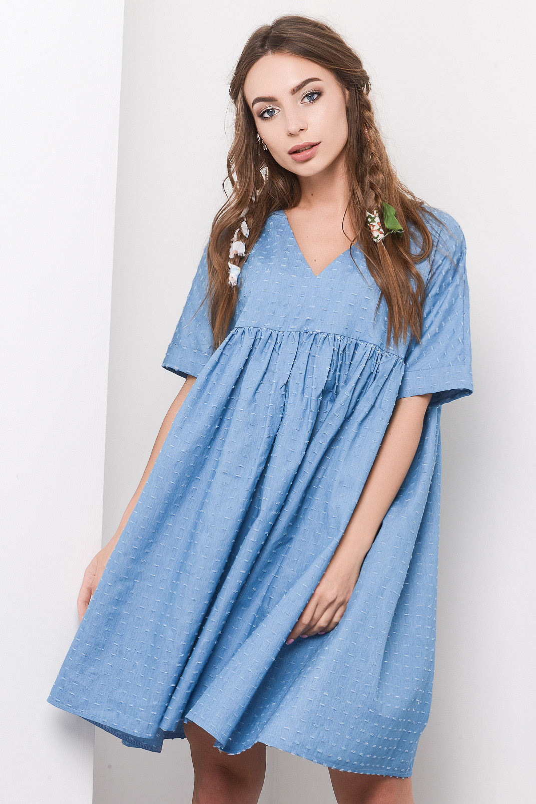 Платье KP-5950-11, (Голубой)